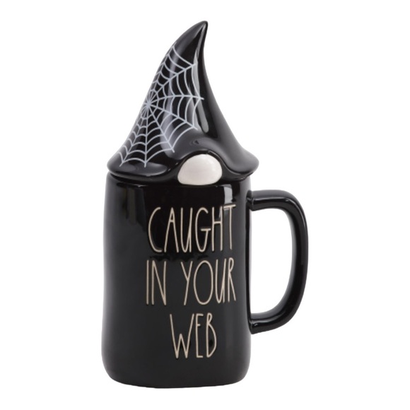 Rae Dunn CAUGHT IN YOUR WEB & Candy Corn Gnome Mugs NEW Halloween Mug Set - Picture 4 of 13